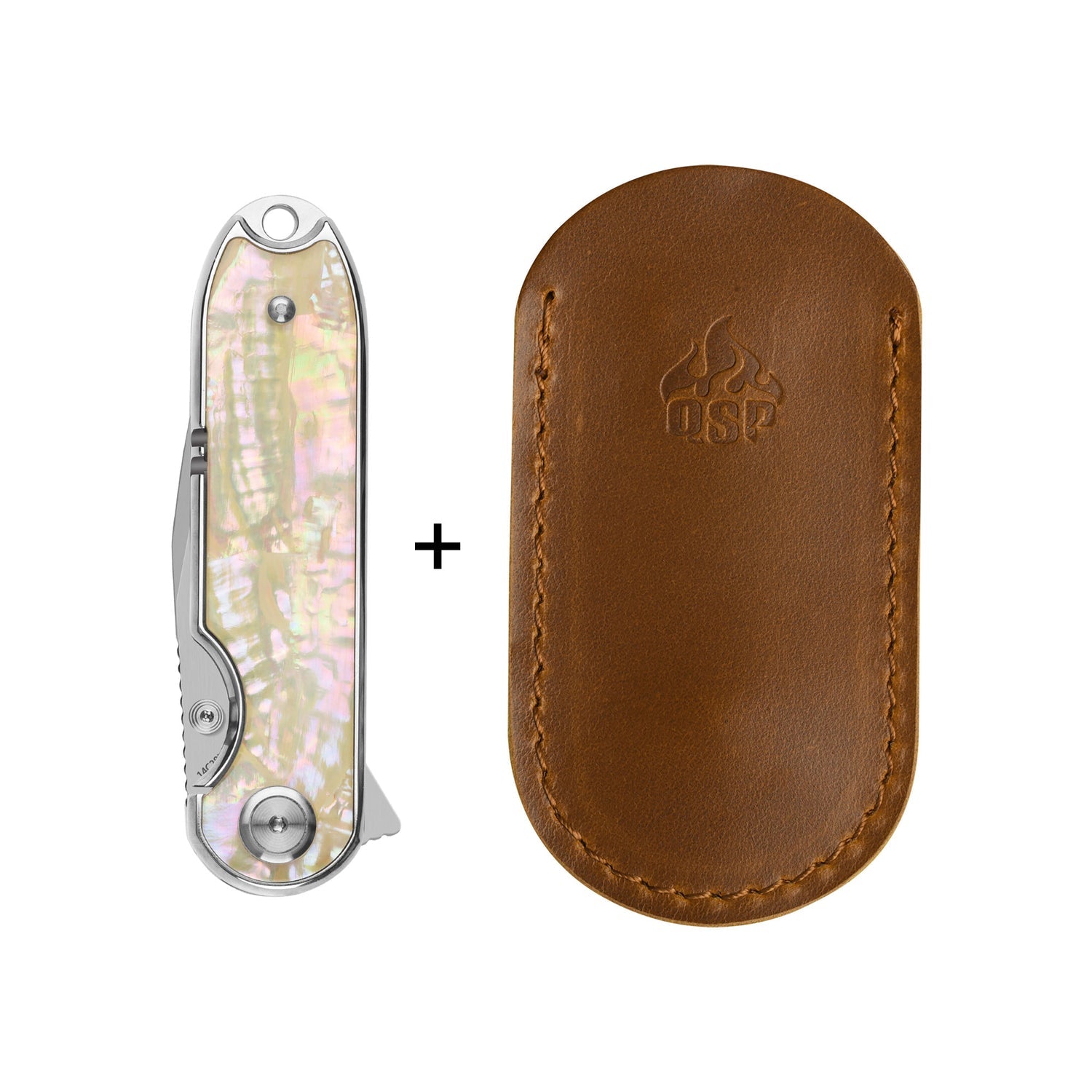 QSP Nebula QS168-A 14C28N Blade Mother of Pearl Handle Liner Lock Pocket Knife