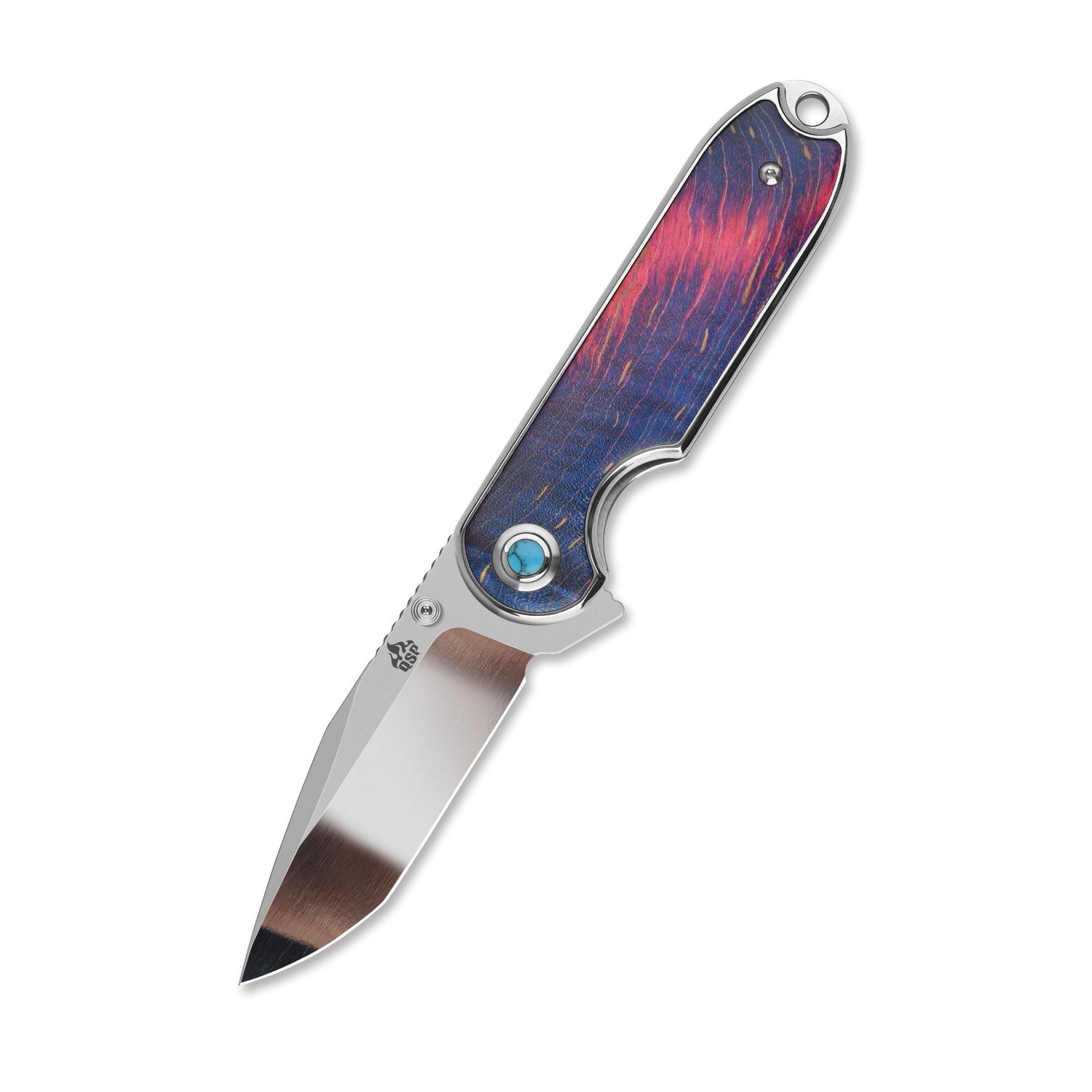 QSP Nebula QS168-B 14C28N Blade Stabilized wood Handle Liner Lock Pocket Knife