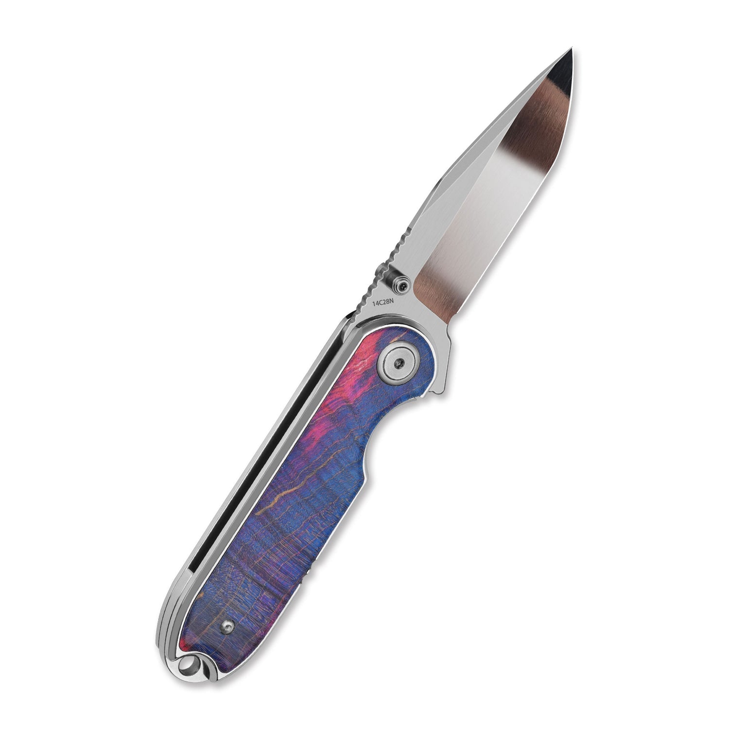 QSP Nebula QS168-B 14C28N Blade Stabilized wood Handle Liner Lock Pocket Knife