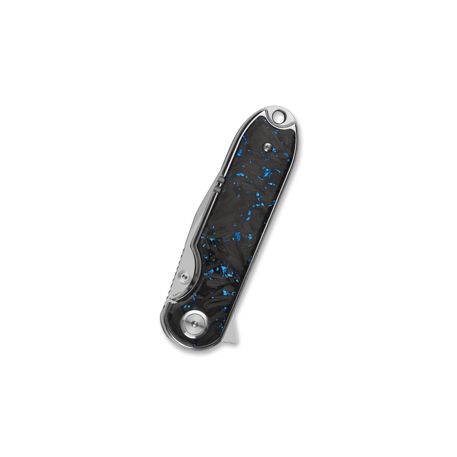QSP Nebula QS168-C 14C28N Blade Blue Shredded Carbon Fiber Handle Liner Lock Pocket Knife