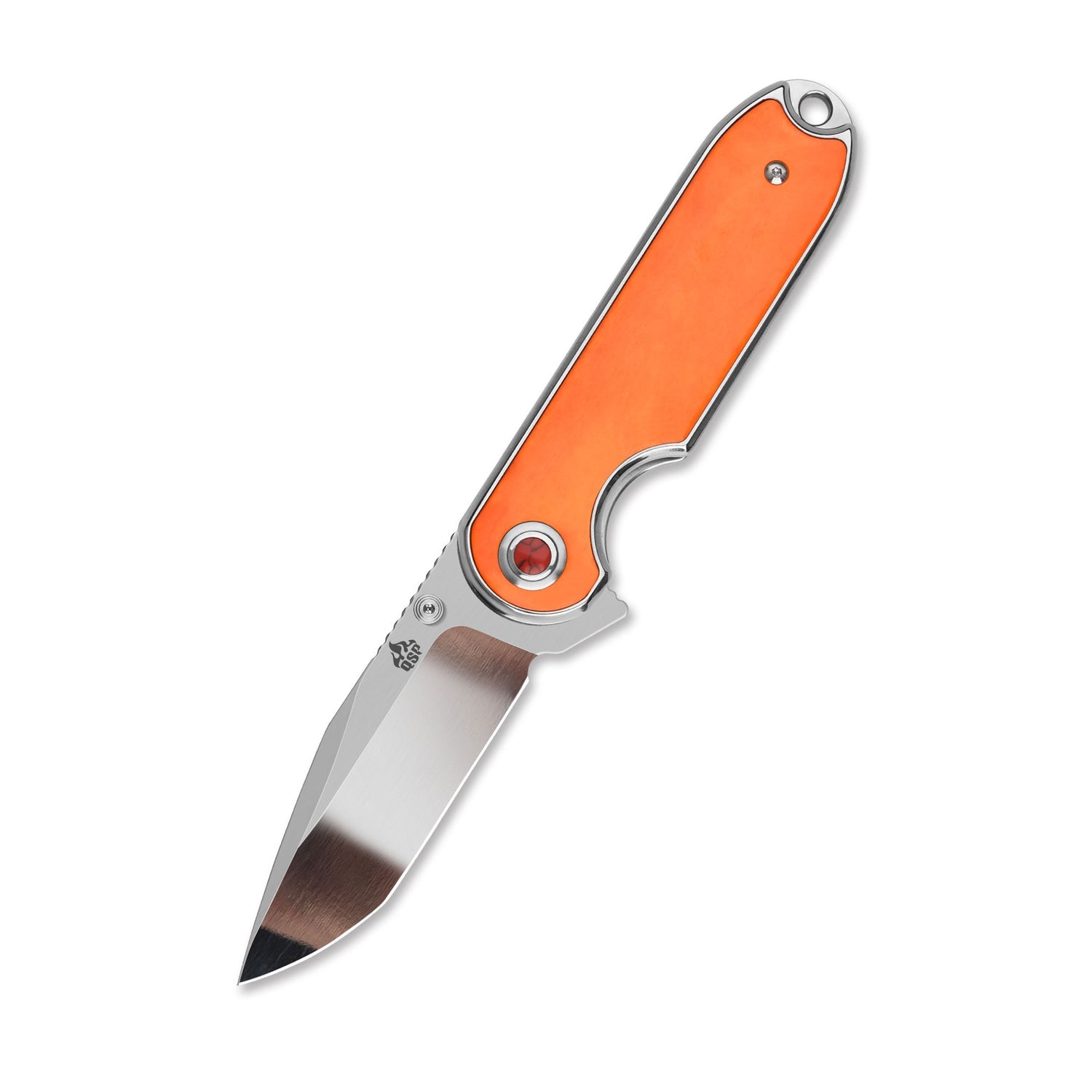 QSP Nebula QS168-D 14C28N Blade Blue Orange Bone Handle Liner Lock Pocket Knife