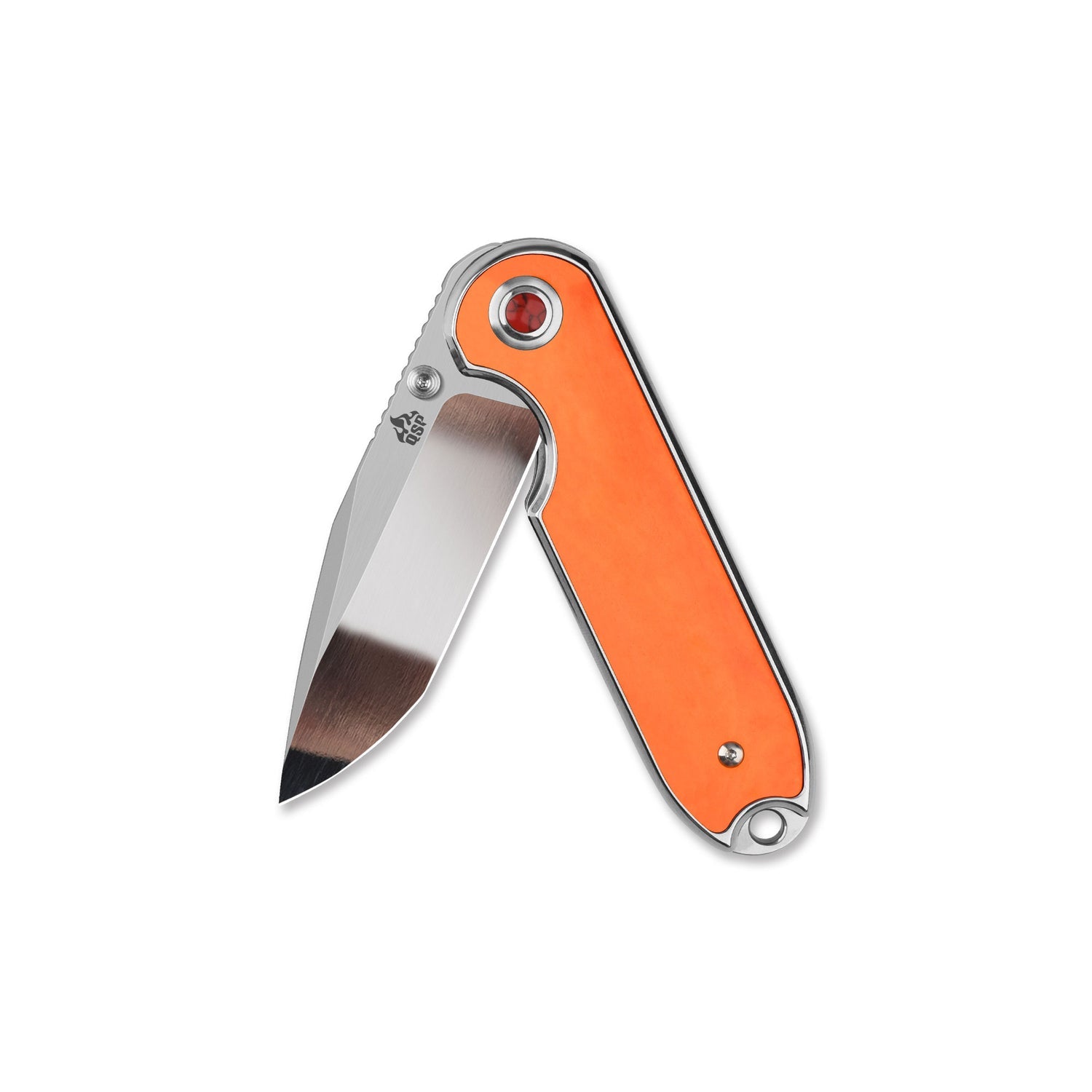 QSP Nebula QS168-D 14C28N Blade Blue Orange Bone Handle Liner Lock Pocket Knife