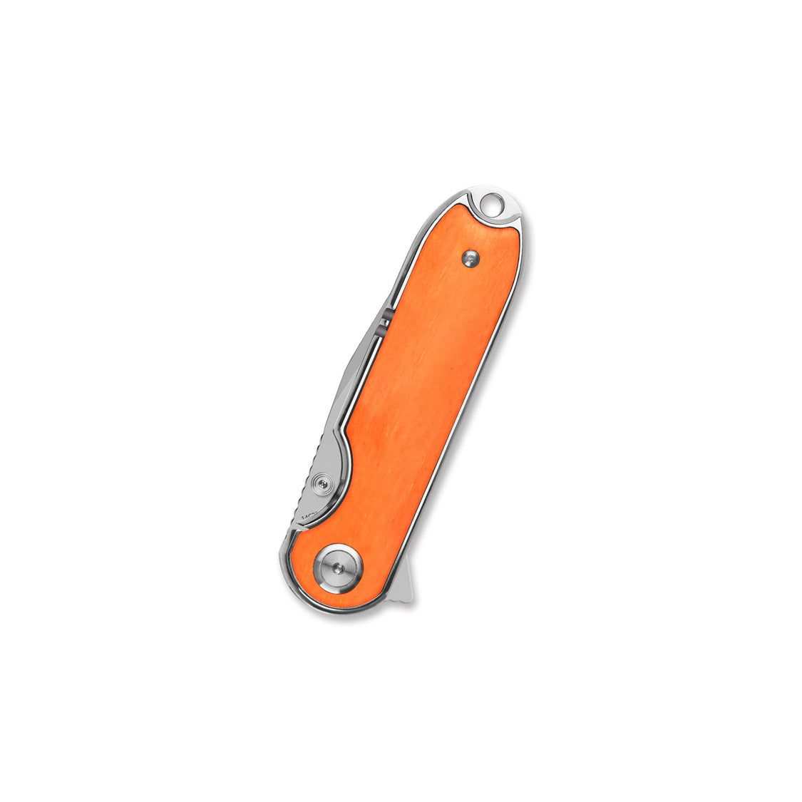 QSP Nebula QS168-D 14C28N Blade Blue Orange Bone Handle Liner Lock Pocket Knife
