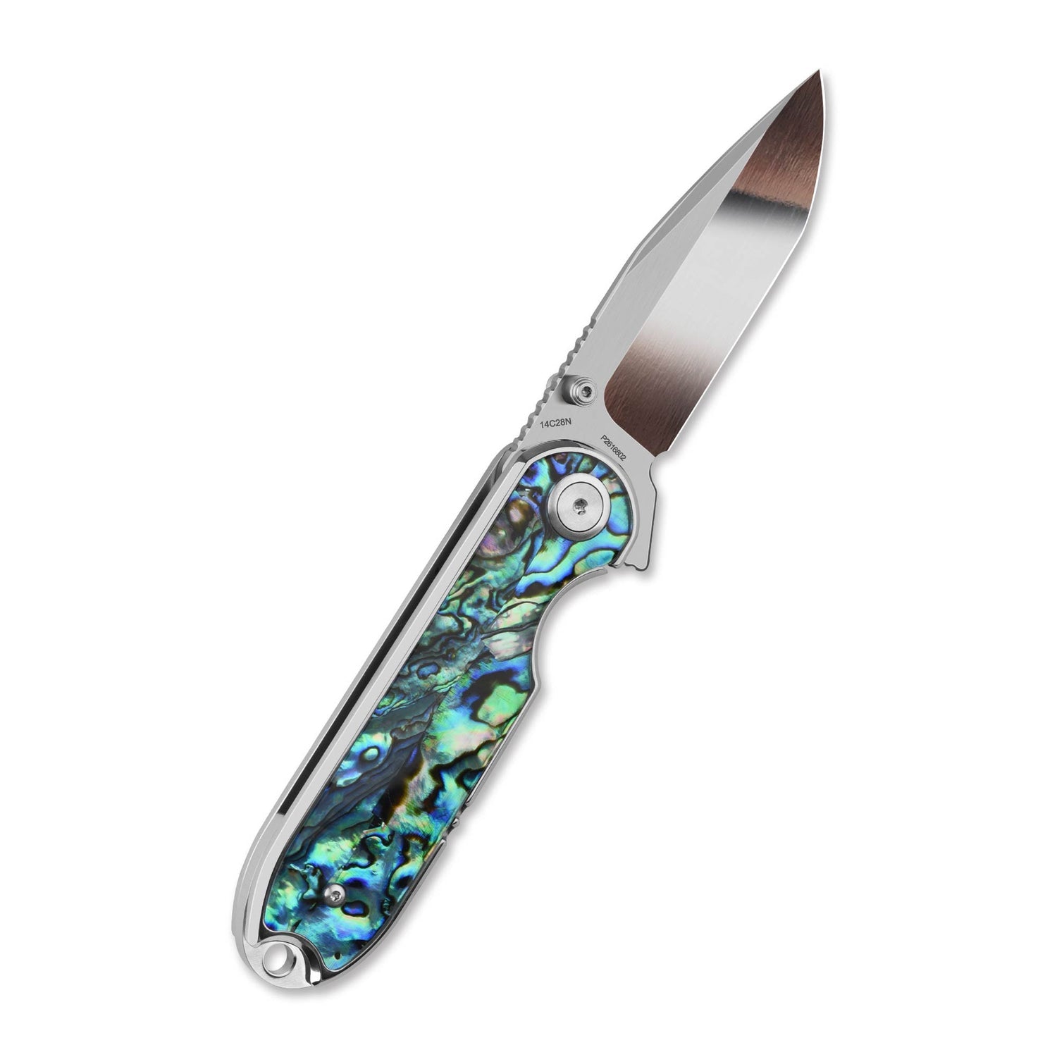 QSP Nebula QS168-F 14C28N Blade Abalone Handle Liner Lock Folding Knife