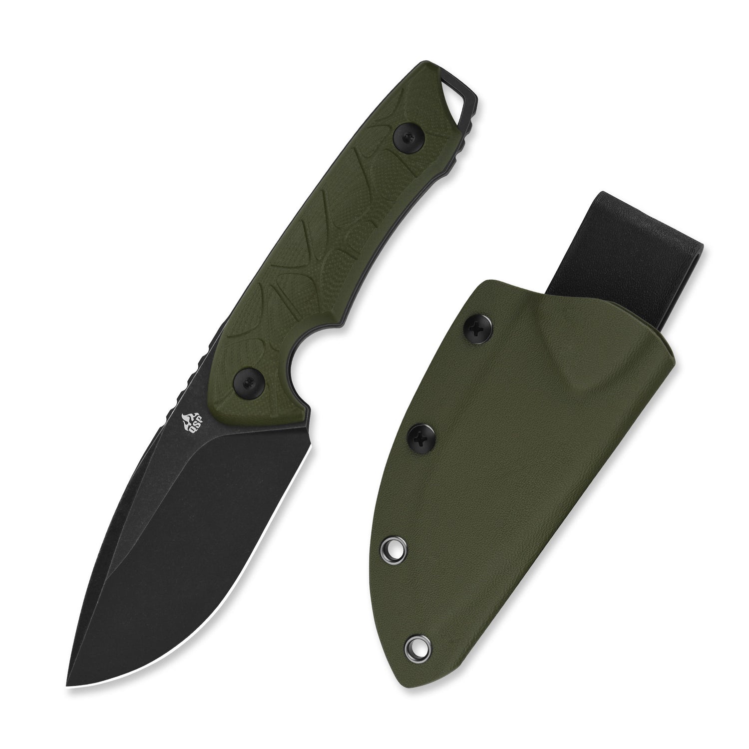 QSP Tiny TOT QS169-B2 10Cr15MoV Blade OD Green G10 Handle Fixed Blade Knife
