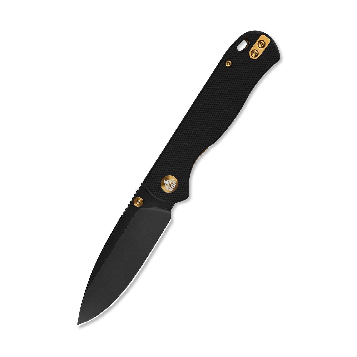 QSP Ferret QS170-A2 Black Nitro-V Blade Black G10 Handle Liner Lock Folding Knife