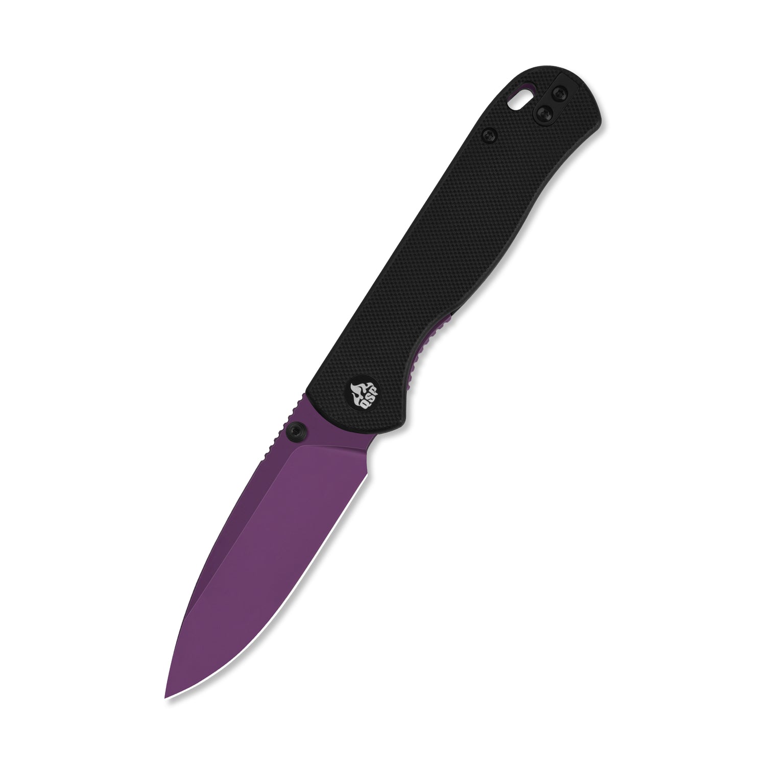 QSP Ferret QS170-A5 Purple Nitro-V Blade Black G10 Handle Liner Lock Folding Knife
