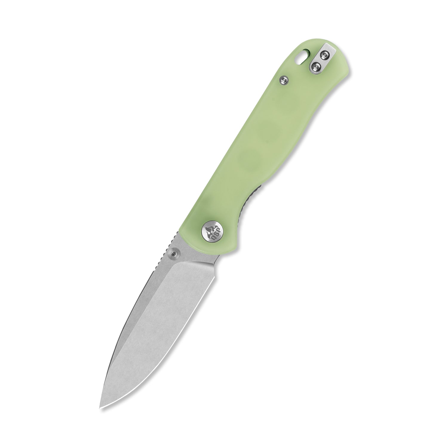 QSP Ferret QS170-C1 Stonewashed Nitro-V Blade Glow-in-the-Dark Resin Handle Liner Lock Folding Knife