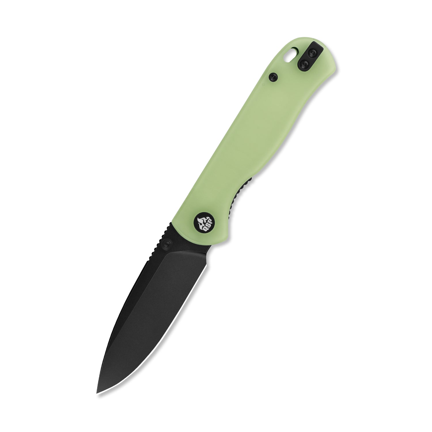QSP Ferret QS170-C2 Black Nitro-V Blade Glow-in-the-Dark Resin Handle Liner Lock Folding Knife