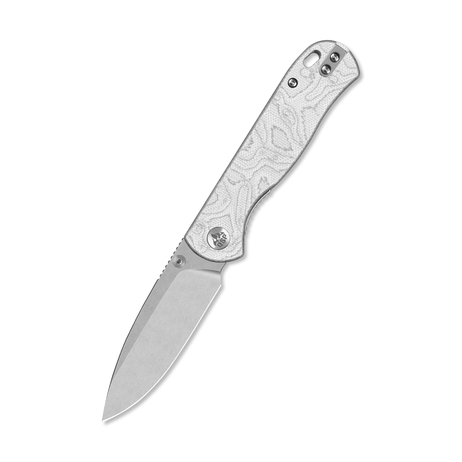 QSP Ferret QS170-D1 Stonewashed Nitro-V Blade Aluminum Foil G10 Handle Liner Lock Folding Knife