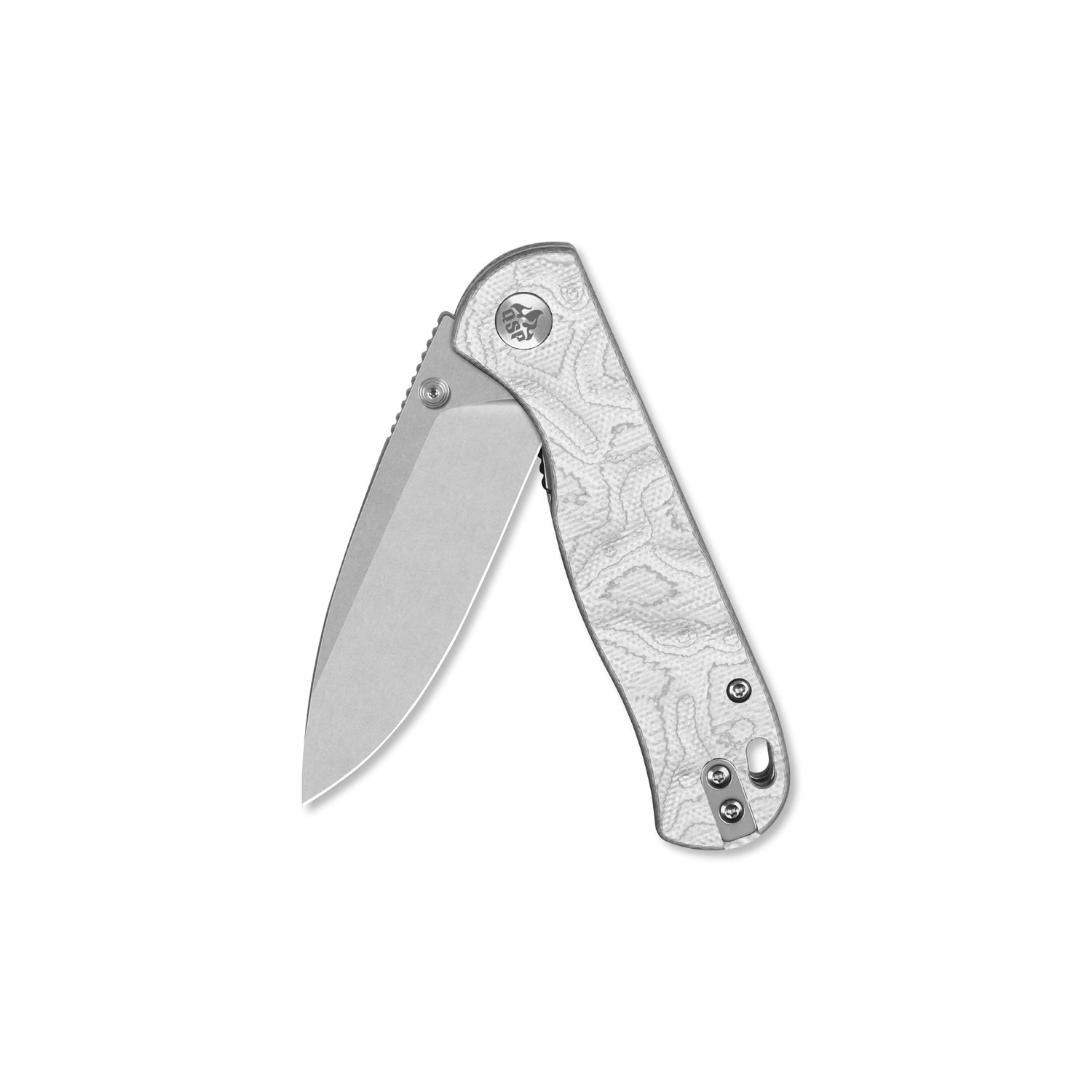 QSP Ferret QS170-D1 Stonewashed Nitro-V Blade Aluminum Foil G10 Handle Liner Lock Folding Knife