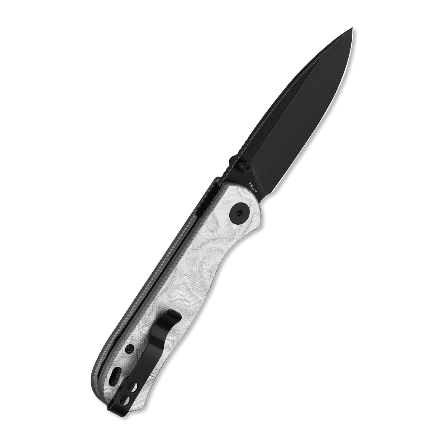 QSP Ferret QS170-D2 Black Nitro-V Blade Aluminum Foil G10 Handle Liner Lock Folding Knife