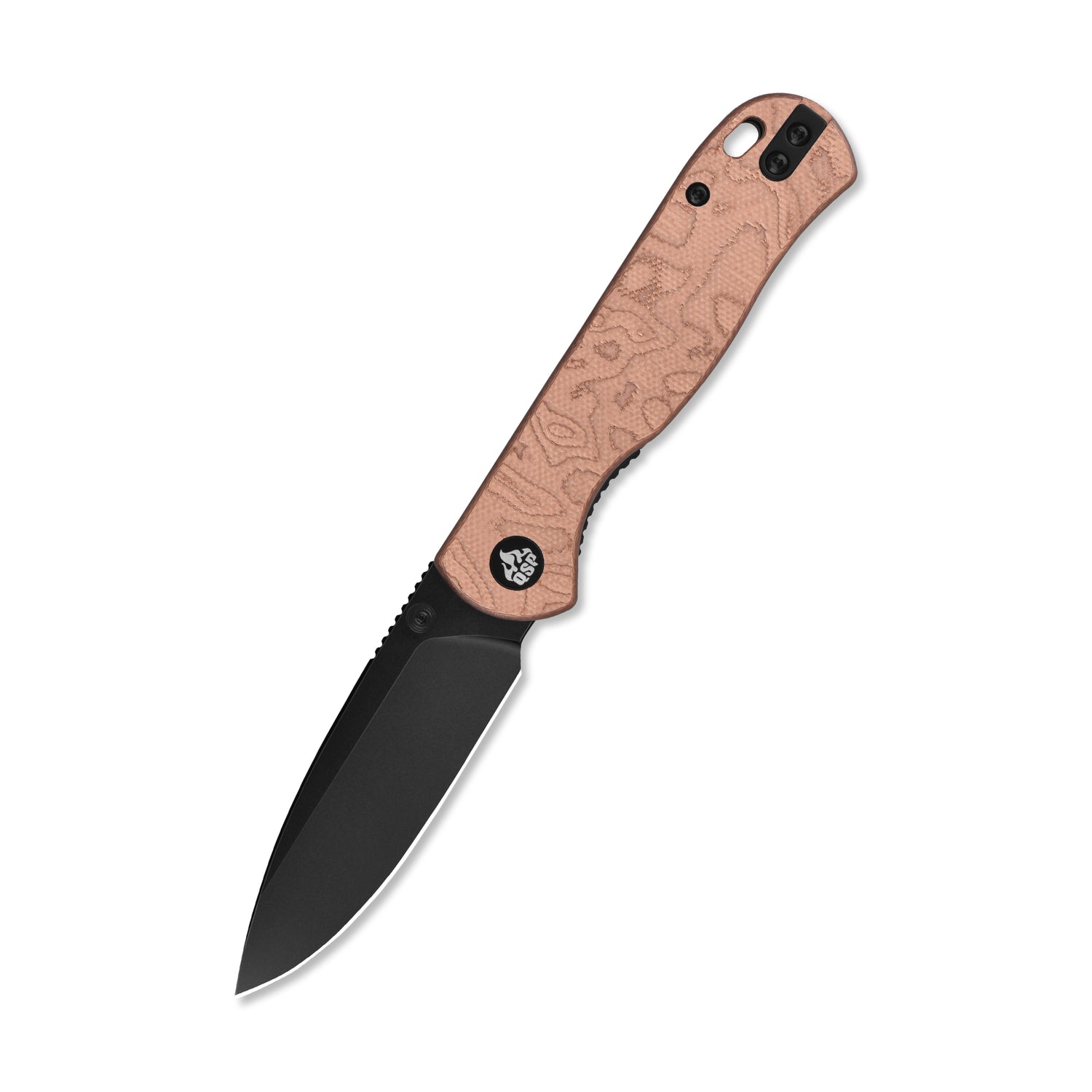 QSP Ferret QS170-E2 Black Nitro-V Blade Copper Foil G10 Handle Liner Lock Folding Knife