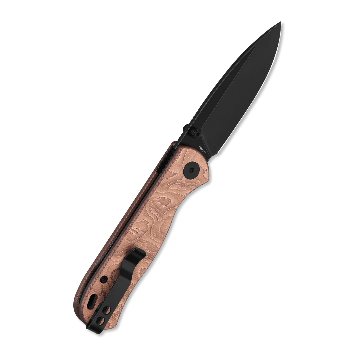 QSP Ferret QS170-E2 Black Nitro-V Blade Copper Foil G10 Handle Liner Lock Folding Knife