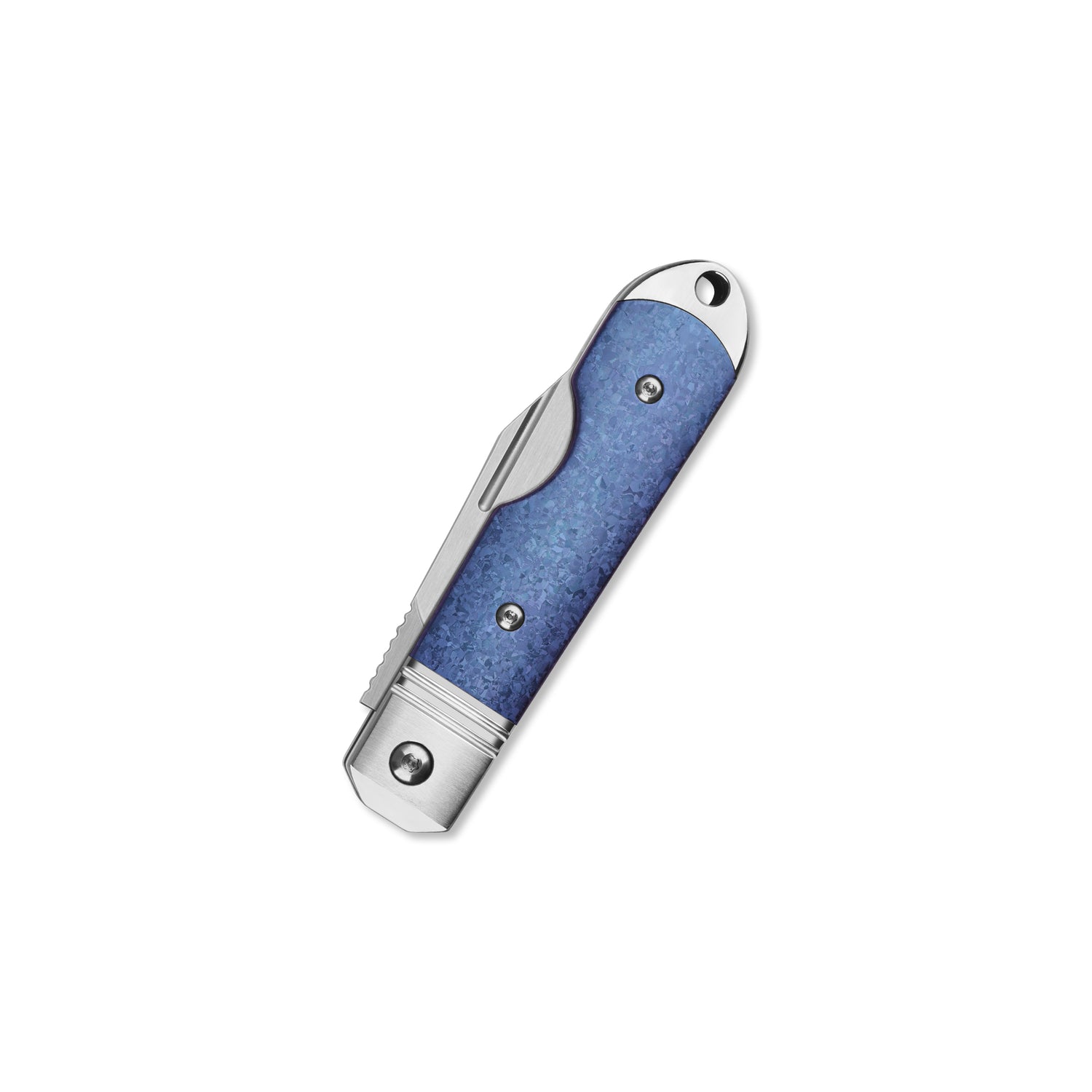 QSP Moray QS171-A Vanax Blade Blue Crystal Titanium Handle Copper washers Lock Folding Knife