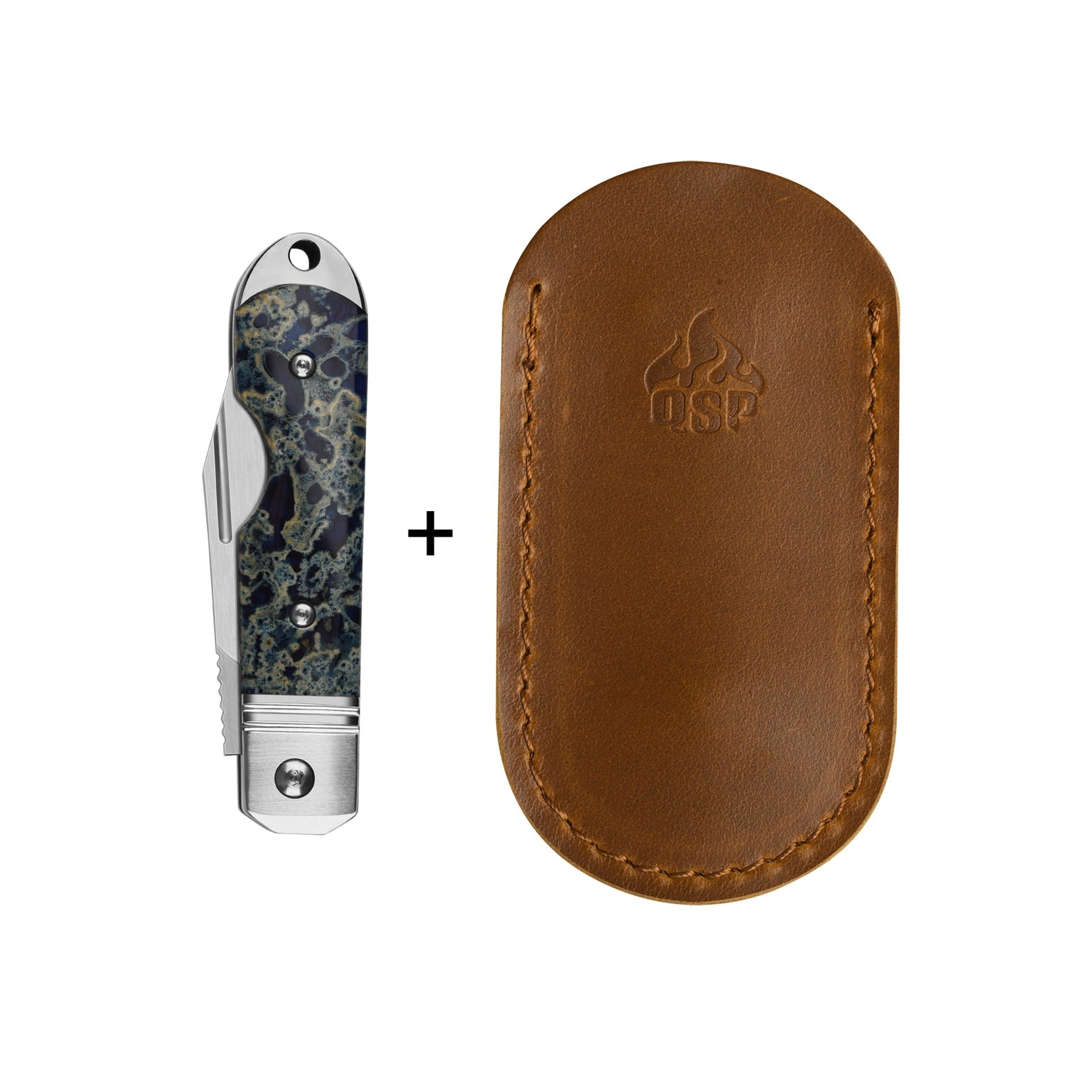 QSP Moray QS171-B Vanax Blade Raffir Calceon Ocean Blue Handle Copper washers Lock Folding Knife