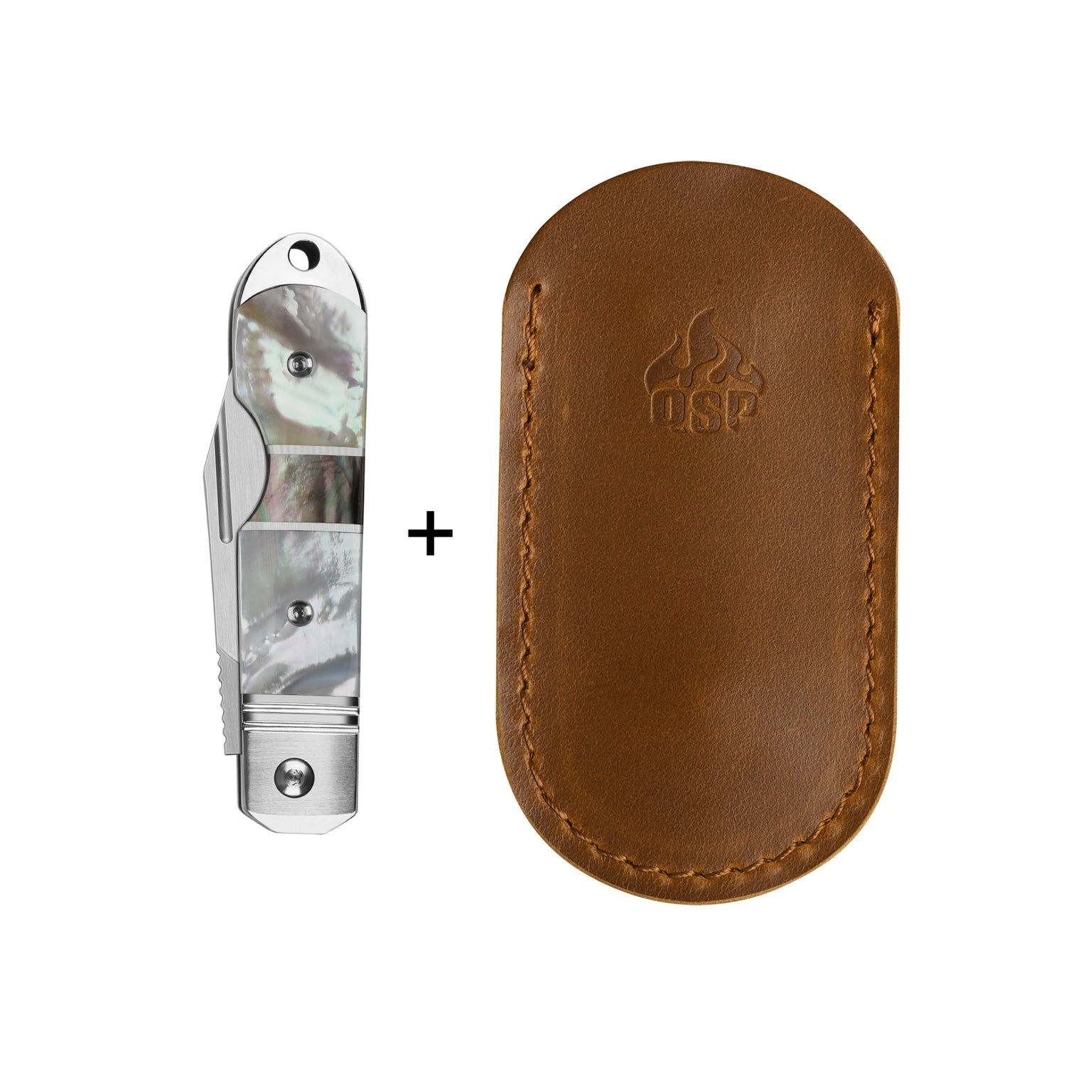 QSP Moray QS171-C Vanax Blade Solid Mother of Pearl Handle Copper washers Lock Folding Knife