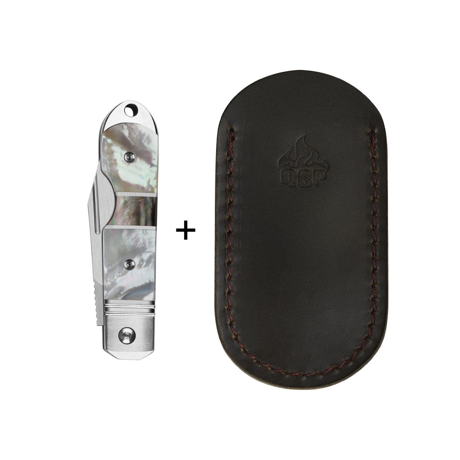 QSP Moray QS171-C Vanax Blade Solid Mother of Pearl Handle Copper washers Lock Folding Knife