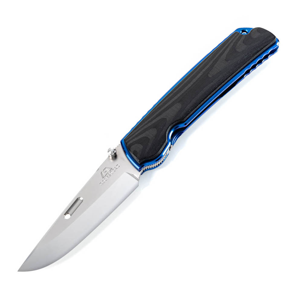 Rockstead Folding Knife HIGO-Ⅱ-X-CF-ZDP (BLUE) ZDP189 Blade Titanium With Carbon Fiber Handle