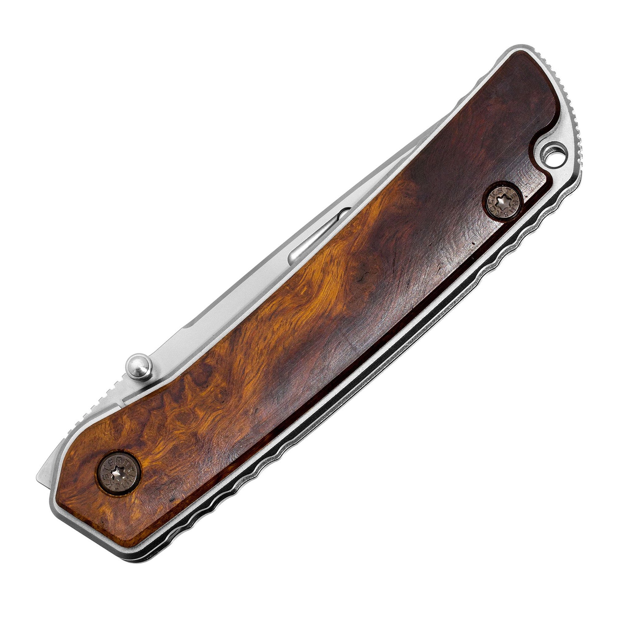 Rockstead Folding Knife HIGO-X-IW-ZDP ZDP189 Blade Titanium With Wood Handle