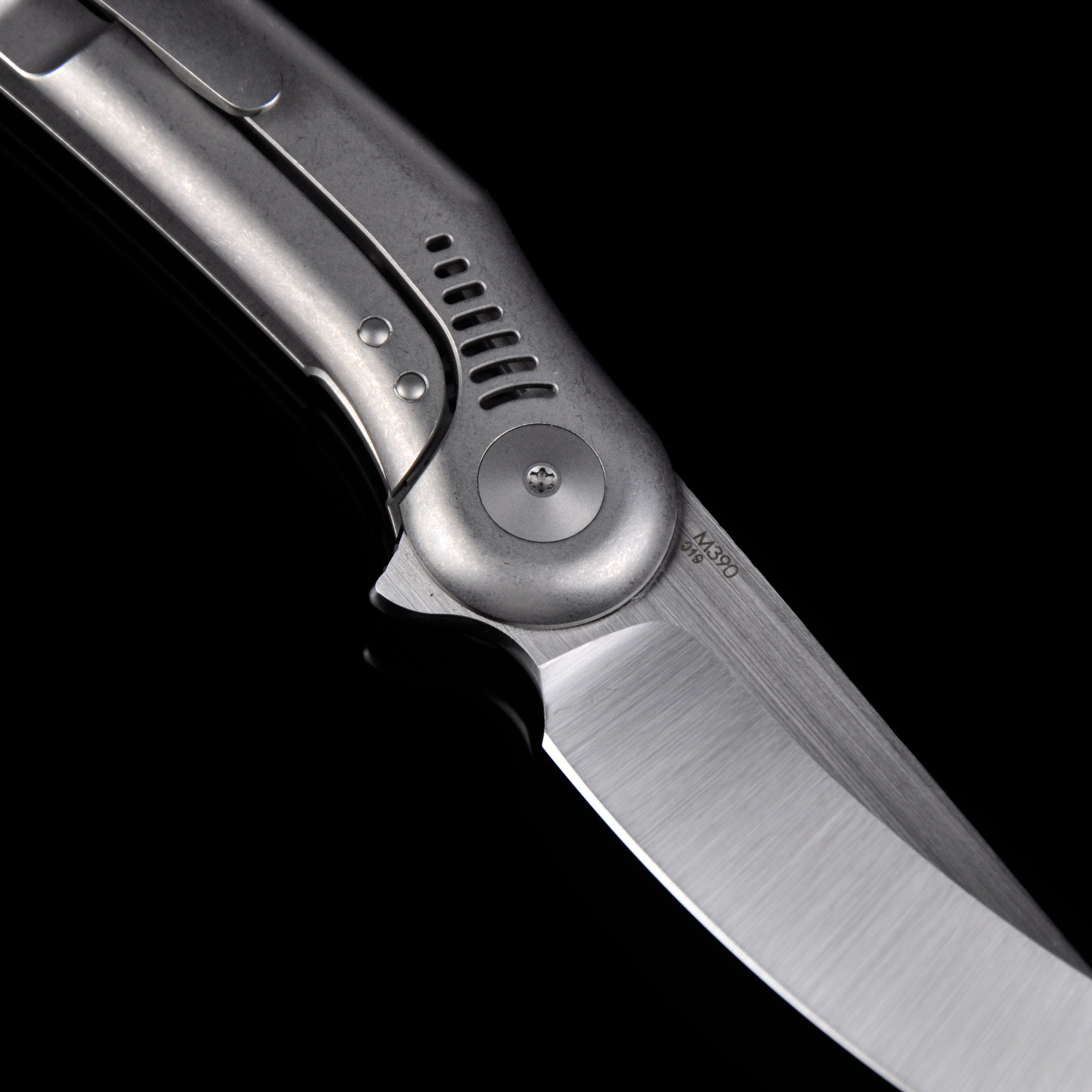 Reate Knives Gents #9 M390 Blade Titanium Handle Flipper Knife Frame Lock