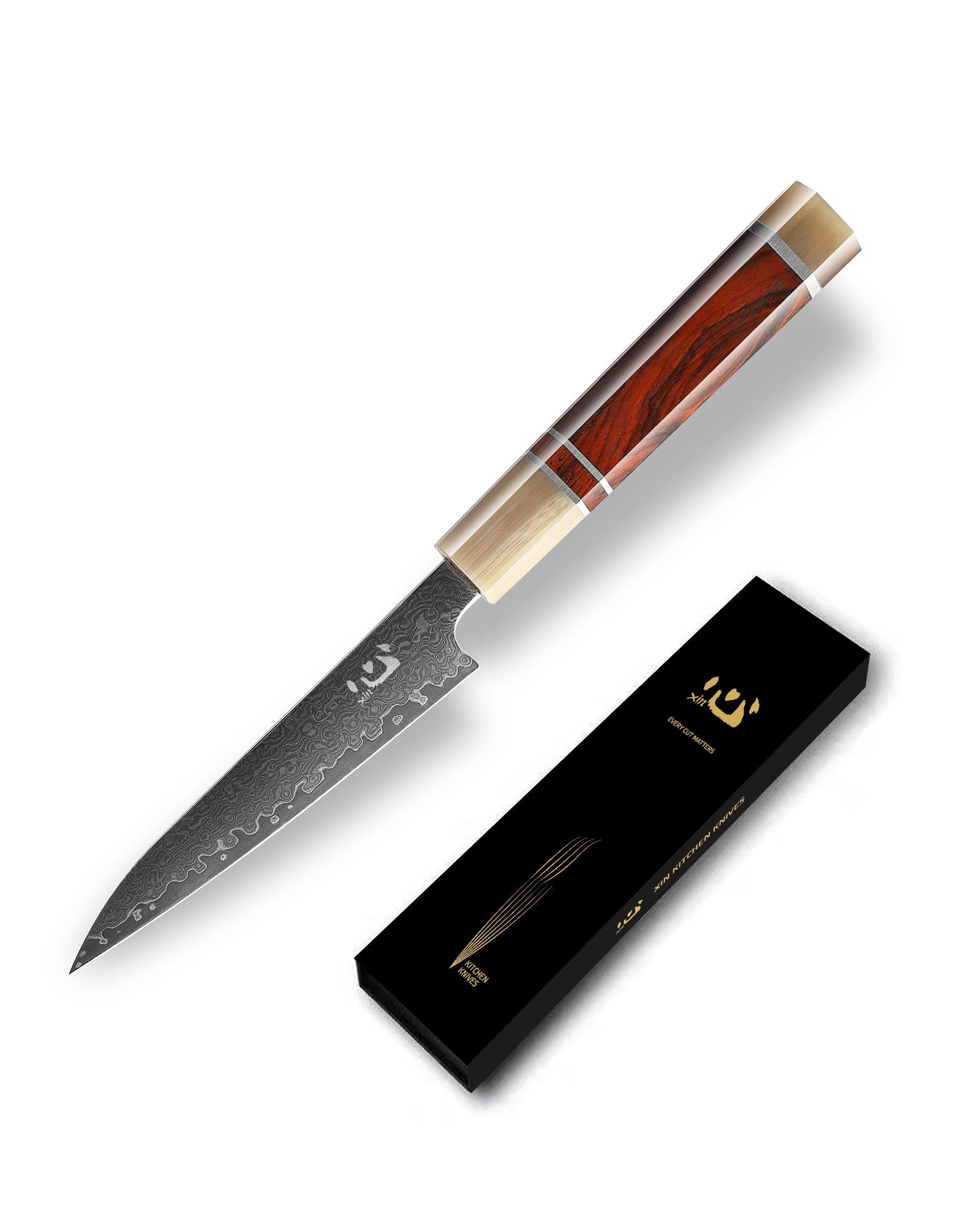 Xin Cutlery XinCraft XC107 Damascus Blade Rosewood Handle Utility Chef Knife