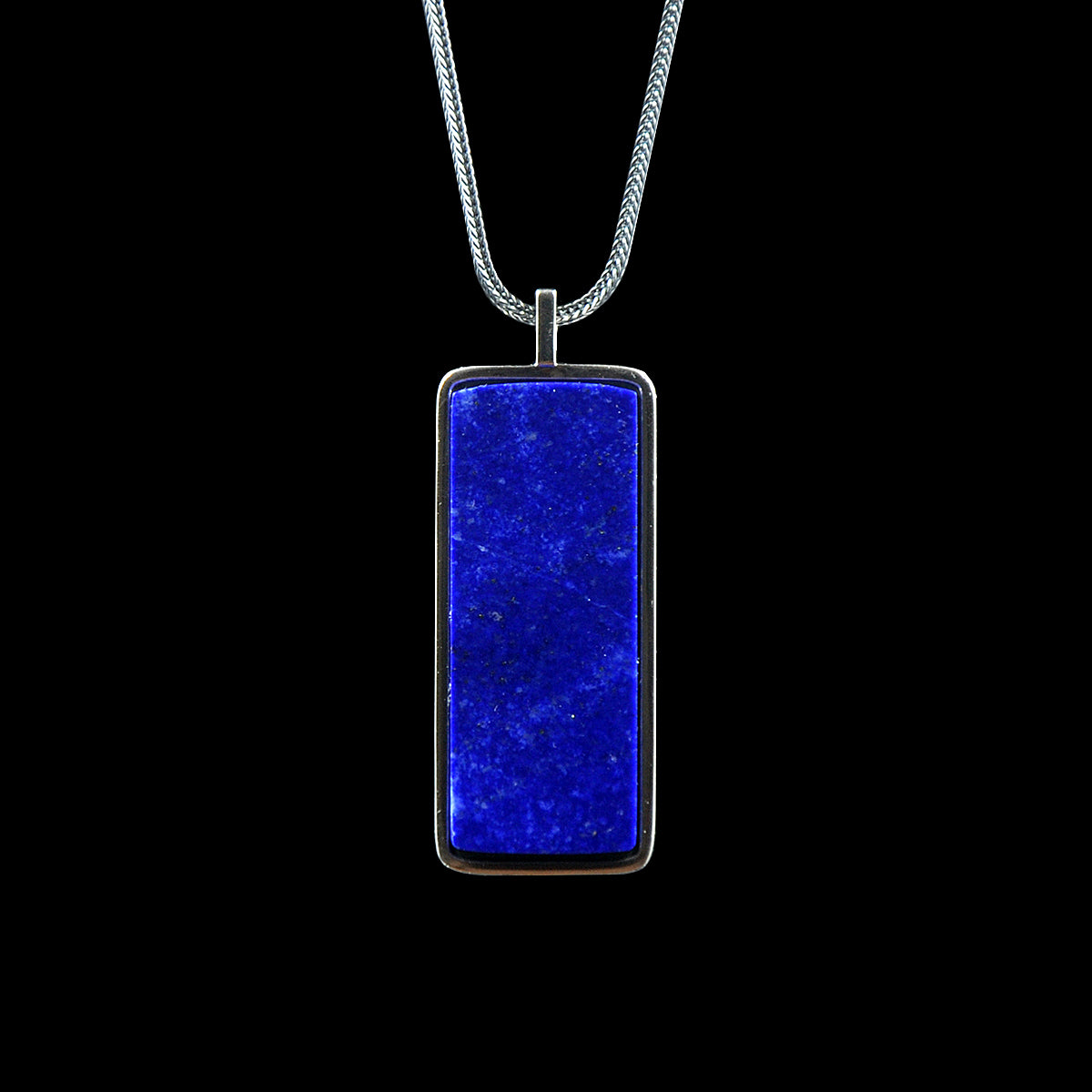DYQ Jewelry Nothing To Worry Necklace Pendant 925 Silver Inlay Lapis Lazuli Man Pendant