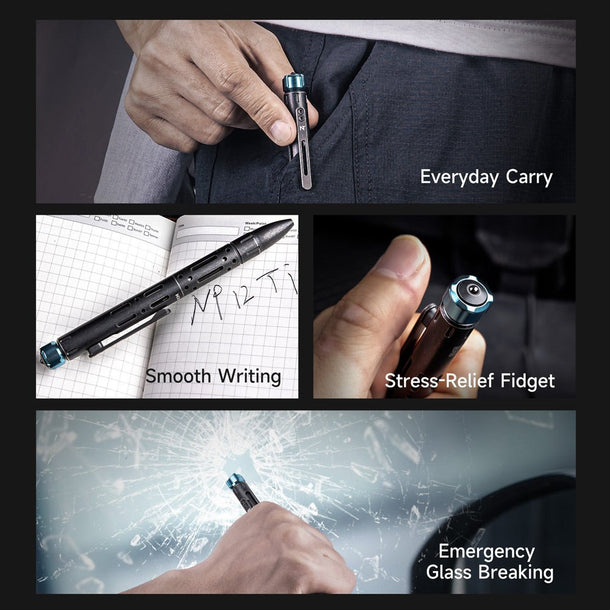 Nextorch NP12 Ti Bolt-Action Titanium Tactical Pen EDC Tools