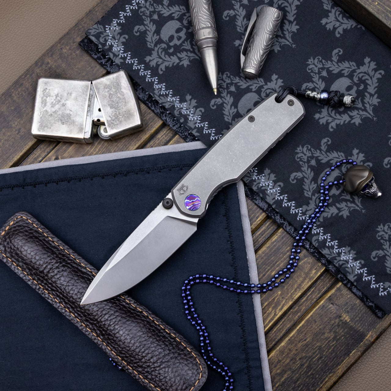 Arakun knives Gaudi EDC Pocket Knife QPM53 Blade Titanium Handle Frame Lock Handmake Custom