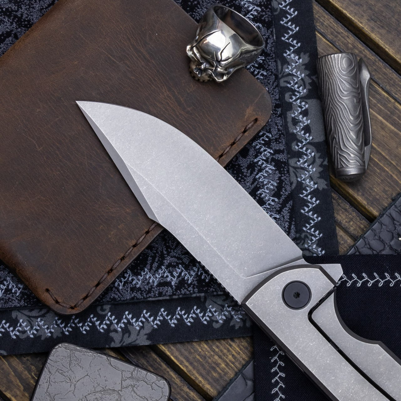 Arakun knives Mini Antago Flipper M398 Blade Titanium Handle Handle Frame Lock Handmake Custom