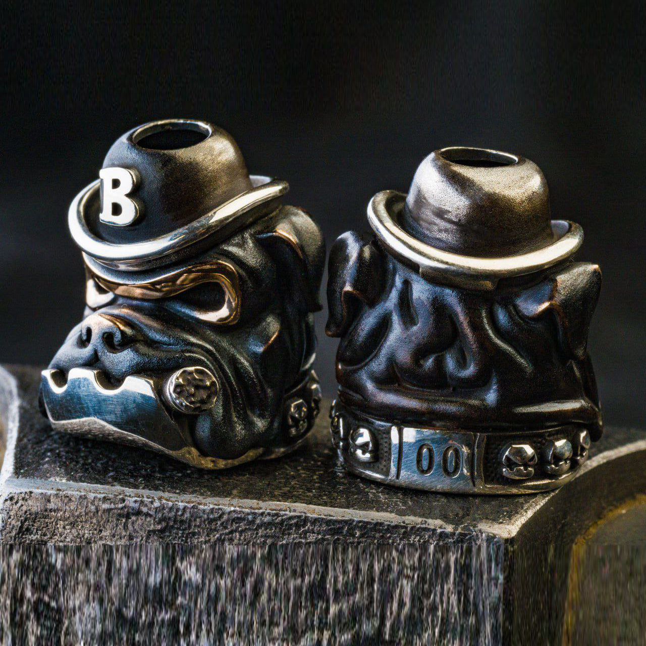 Peshkov Brother Bulldog Lanyard Bead Knife Bead Edc Pendant Bead Limited