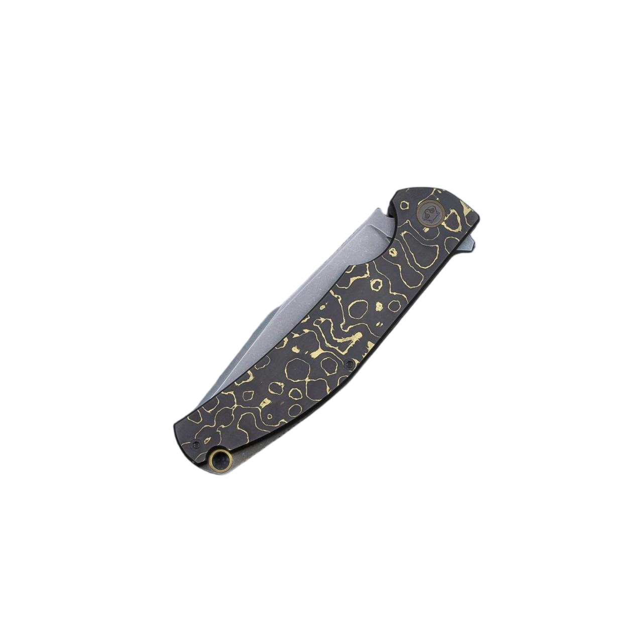 Arakun knives Antago Flipper S110V Blade CamoGold CF Handle Frame Lock