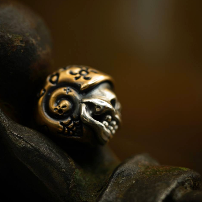Phase Objects Snail Bead Brass Silver Custom Knife lanyard bead Handmake