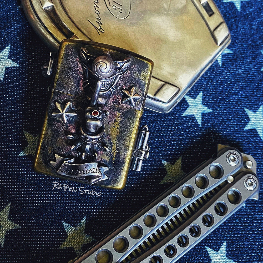 Raven Studio Custom Kerosene lighterpo Clown Handmake Lighter