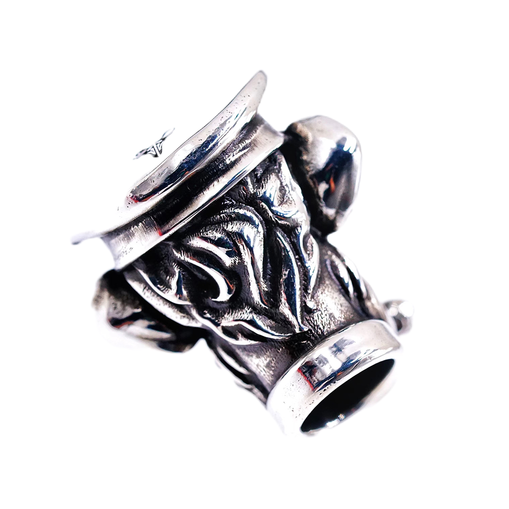 Raven Studio Funny monkey EDC knife pendant Handmade sterling silver Lanyard Beads