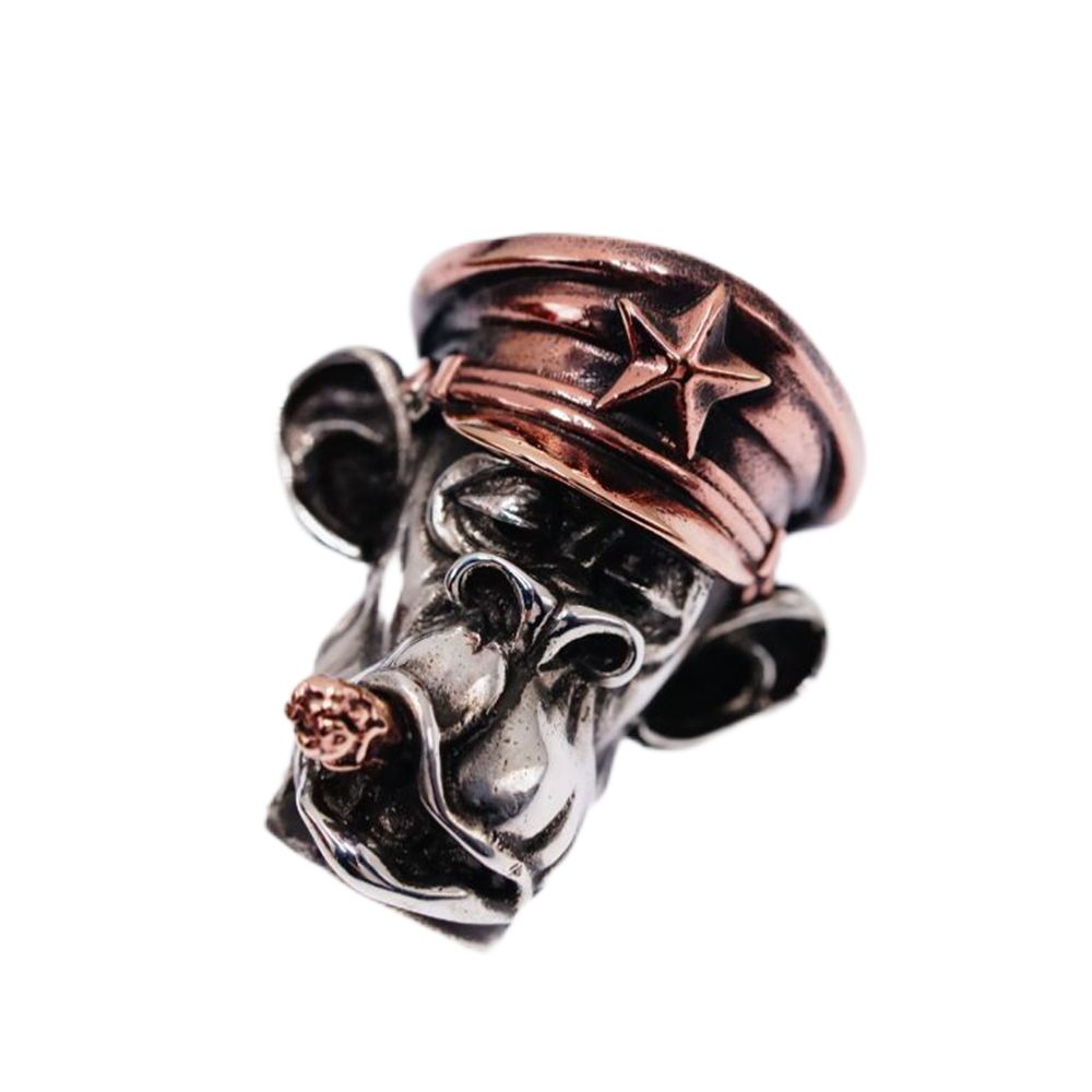 Raven Studio Funny monkey EDC knife beads Handmade Copper silver Lanyard Beads