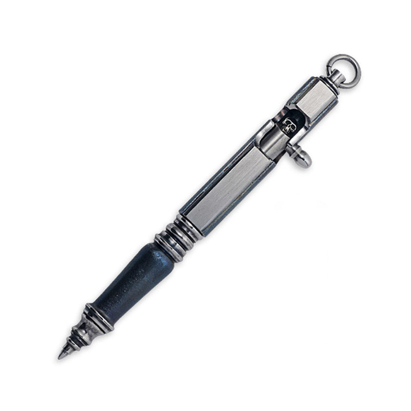 Hidetoshi Nakayama Stainless Steel Blue Dye Skull Ball Point Pen