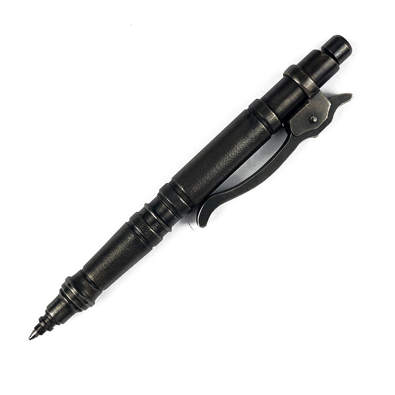 Hidetoshi Nakayama Press type pen Ballpoint pen stainless steel Metal pen black dye