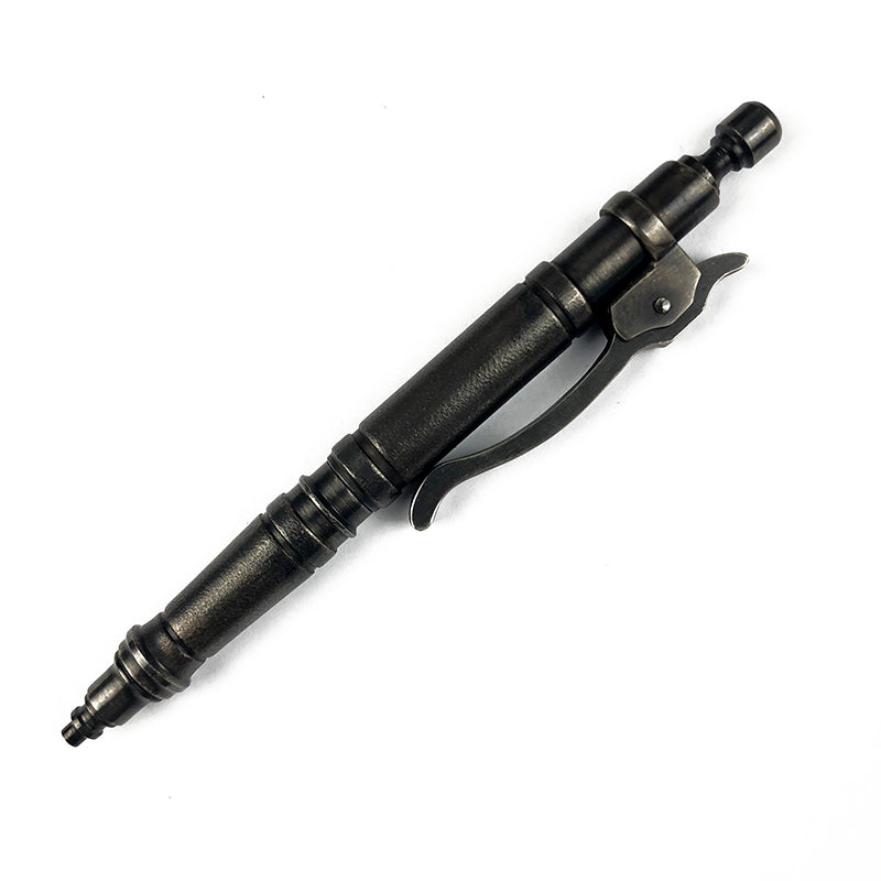 Hidetoshi Nakayama Press type pen Ballpoint pen stainless steel Metal pen black dye