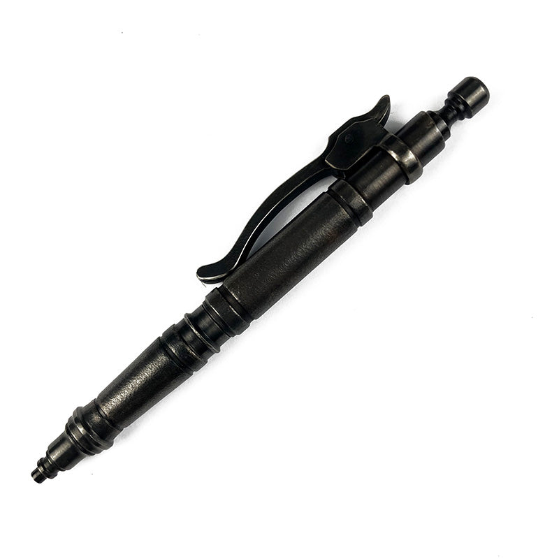 Hidetoshi Nakayama Press type pen Ballpoint pen stainless steel Metal pen black dye