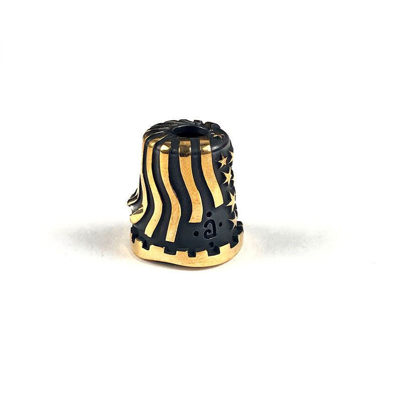Alexander Peshkov US Flag Brass knife bead and lanyards beads