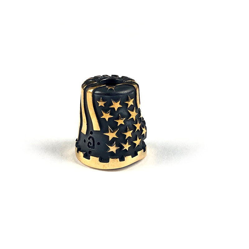 Alexander Peshkov US Flag Brass knife bead and lanyards beads