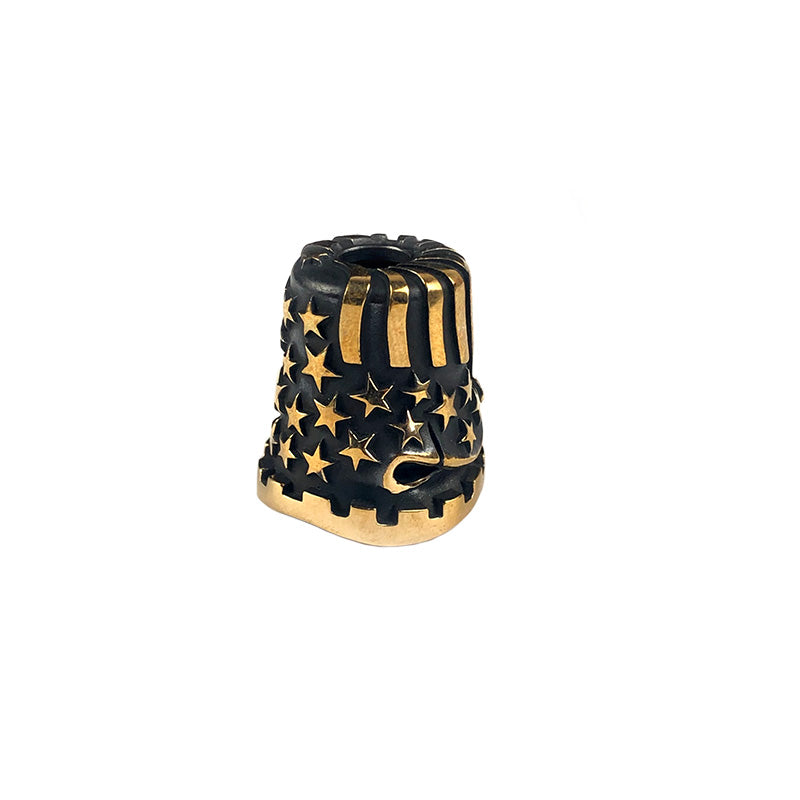 Alexander Peshkov US Flag Brass knife bead and lanyards beads