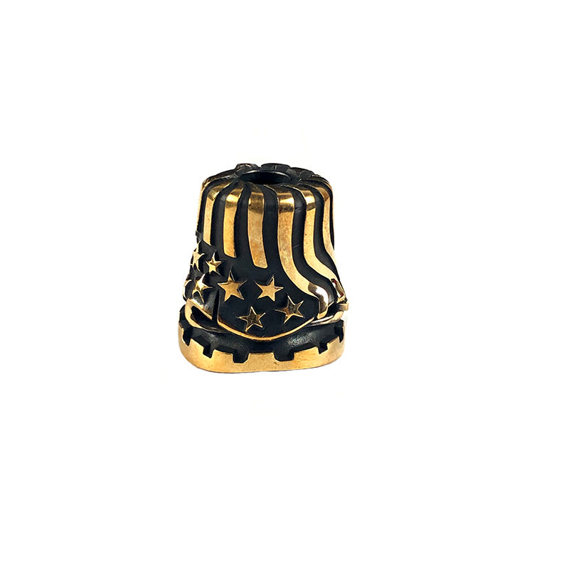 Alexander Peshkov US Flag Brass knife bead and lanyards beads