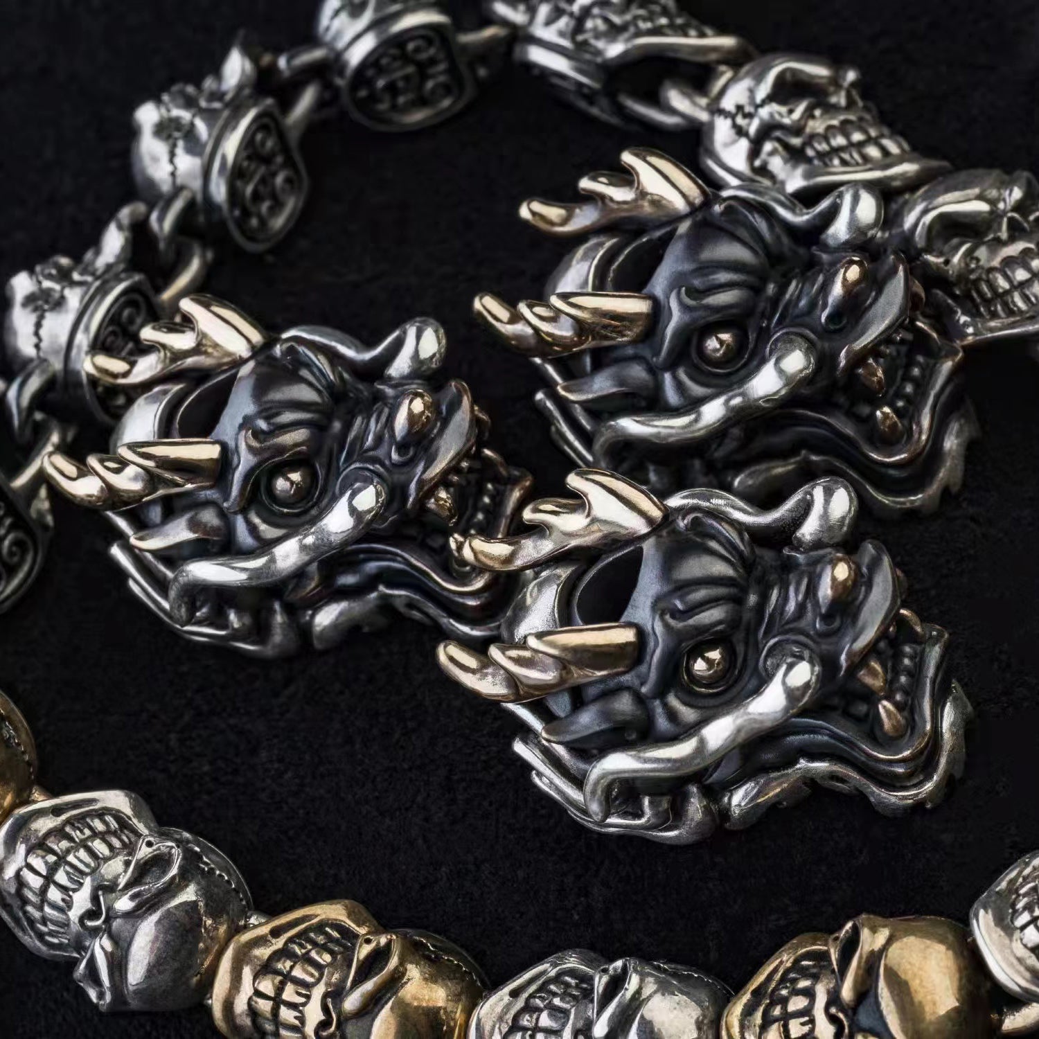 Apeshkov Alexander Peshkov Dragon Brass and Silver Bead knife bead lanyards beads