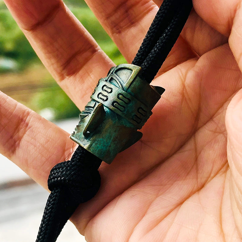 SnakeSword SanXingDui Series Brass Verdigris Beads Knife lanyard beads