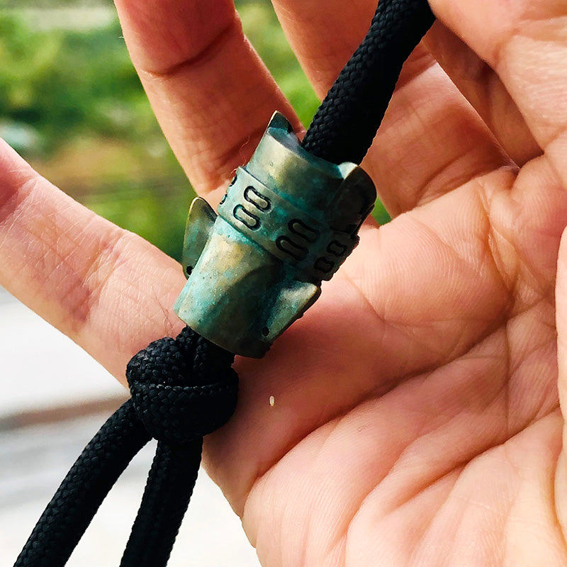 SnakeSword SanXingDui Series Brass Verdigris Beads Knife lanyard beads