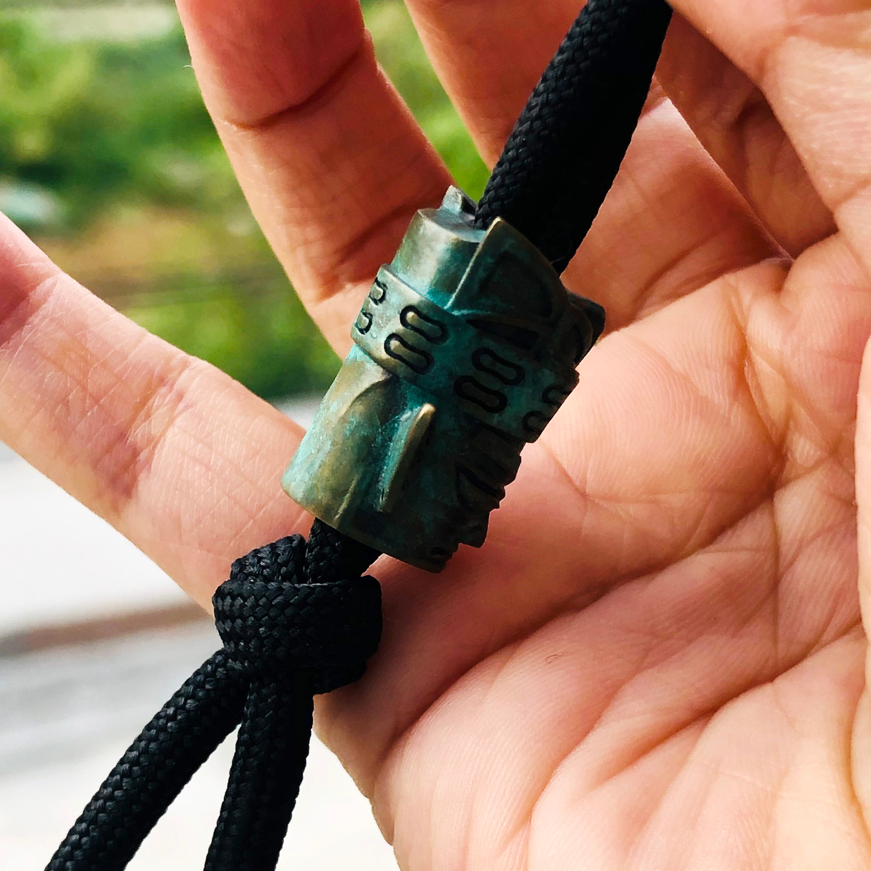 SnakeSword SanXingDui Series Brass Verdigris Beads Knife lanyard beads