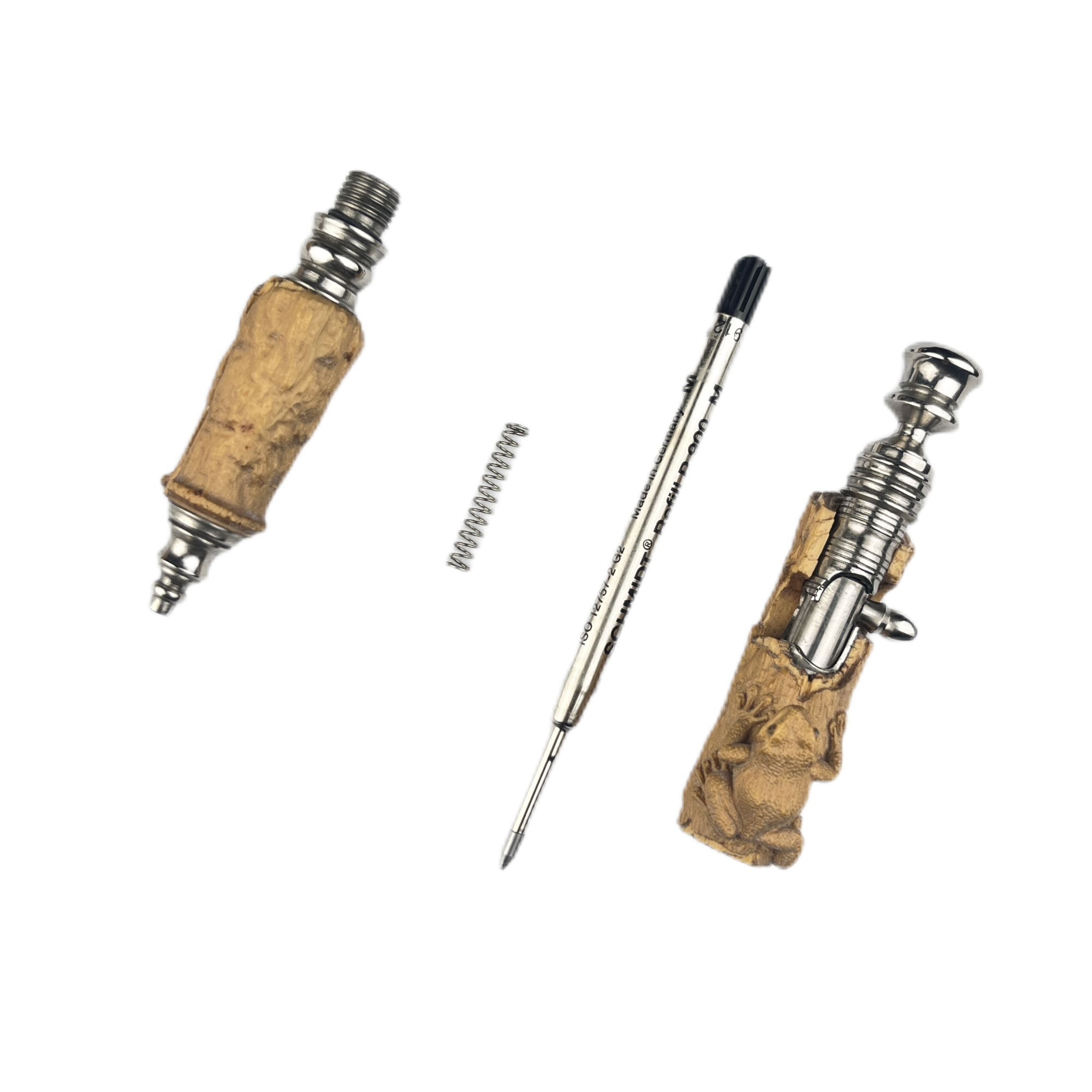 Japan Hidetoshi Nakayama Custom Stainless Steel Bolt Pen Root Carving