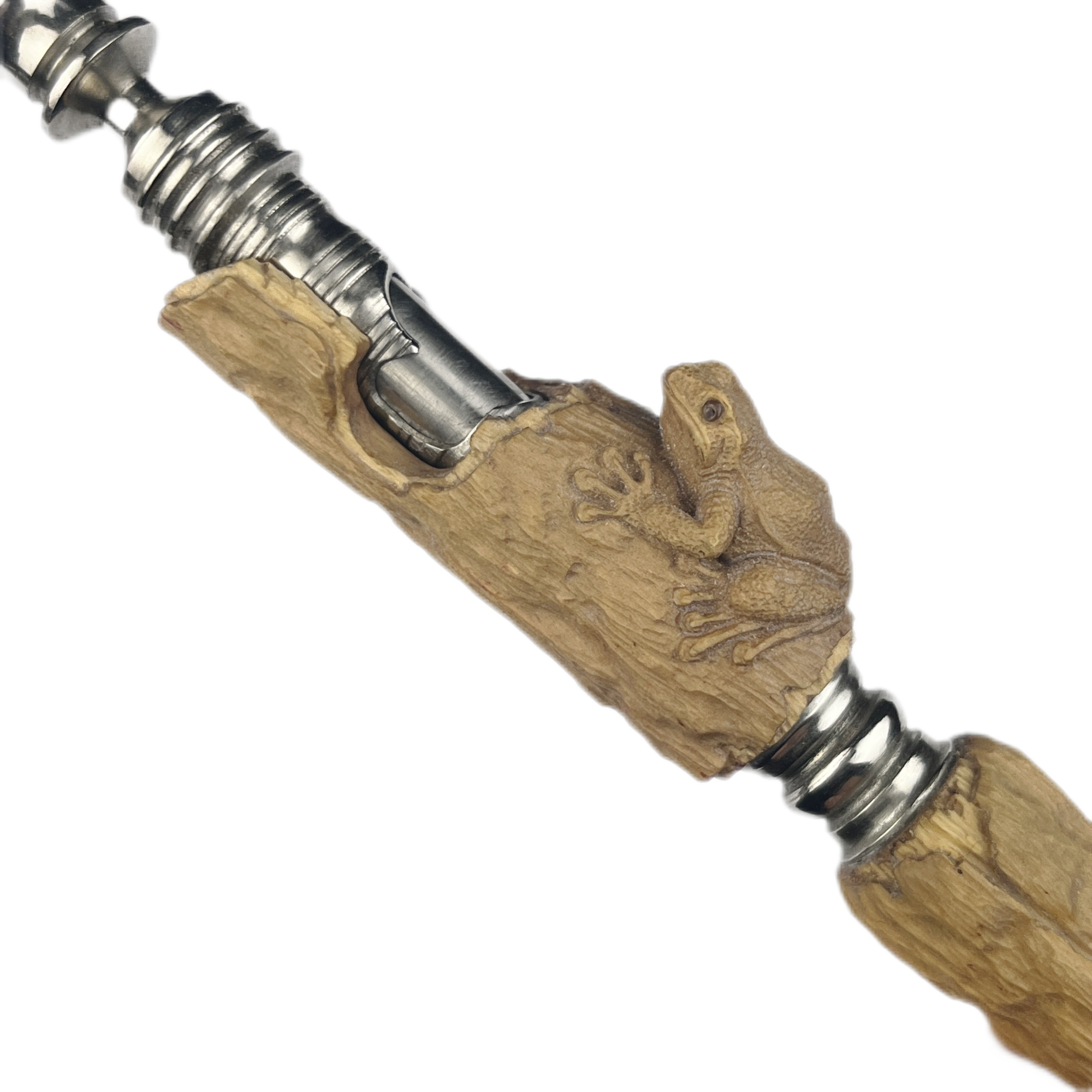 Japan Hidetoshi Nakayama Custom Stainless Steel Bolt Pen Root Carving